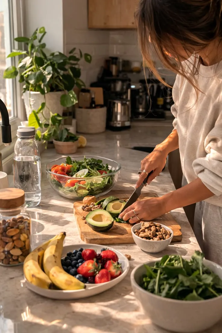 Simple daily meal preparation on a counter